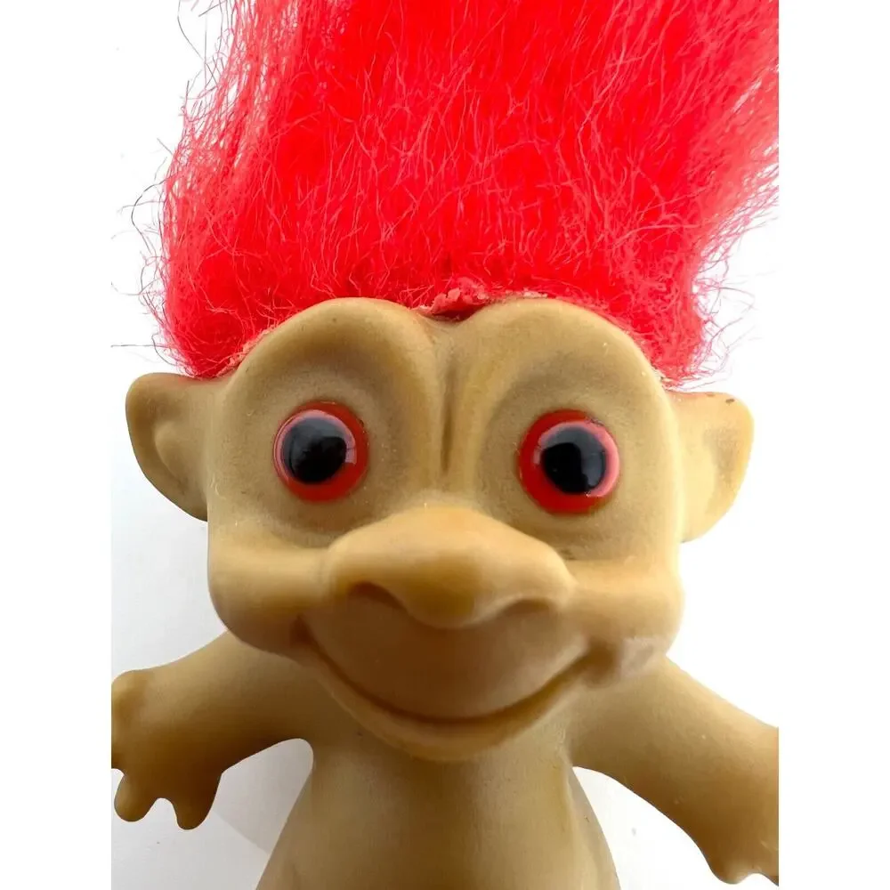 Vintage Lucky Troll Doll Red Hair Red Eyes